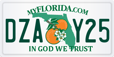 FL license plate DZAY25