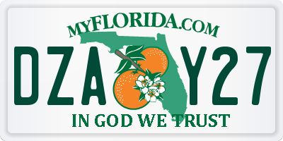 FL license plate DZAY27