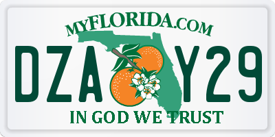FL license plate DZAY29