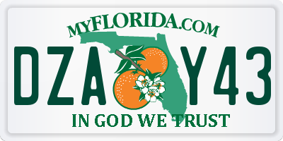 FL license plate DZAY43