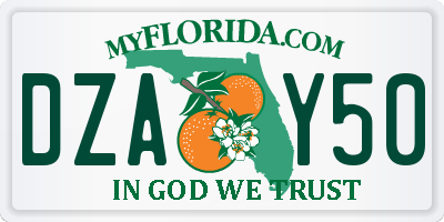 FL license plate DZAY50