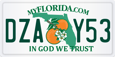 FL license plate DZAY53
