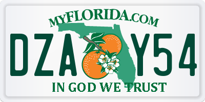 FL license plate DZAY54