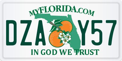FL license plate DZAY57