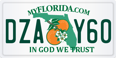 FL license plate DZAY60
