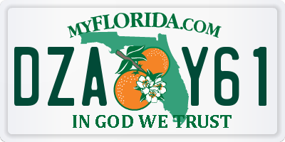 FL license plate DZAY61