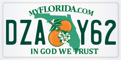 FL license plate DZAY62