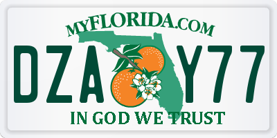 FL license plate DZAY77