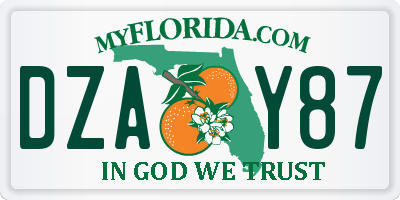 FL license plate DZAY87