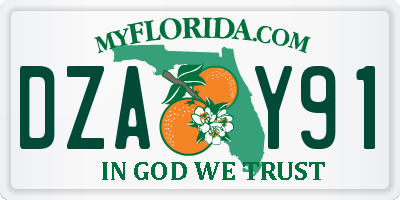FL license plate DZAY91