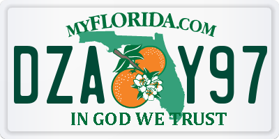 FL license plate DZAY97