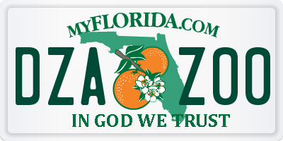 FL license plate DZAZ00