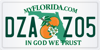 FL license plate DZAZ05
