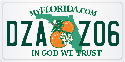 FL license plate DZAZ06