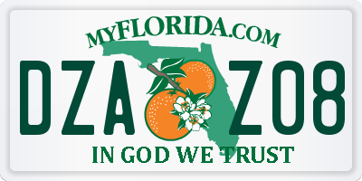 FL license plate DZAZ08