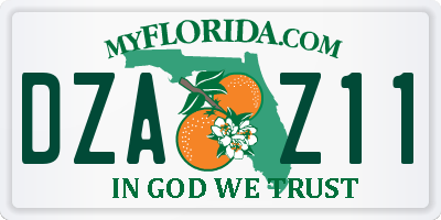 FL license plate DZAZ11