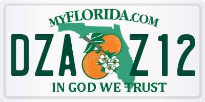 FL license plate DZAZ12