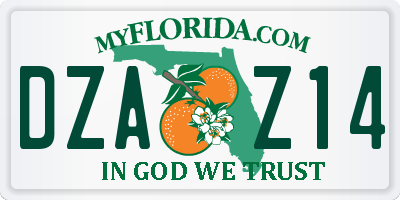 FL license plate DZAZ14