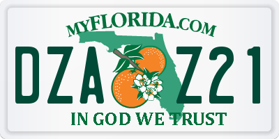 FL license plate DZAZ21