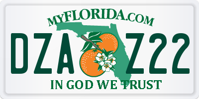 FL license plate DZAZ22