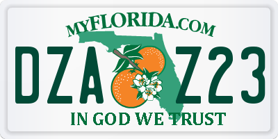 FL license plate DZAZ23