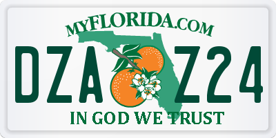 FL license plate DZAZ24