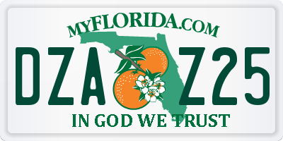 FL license plate DZAZ25