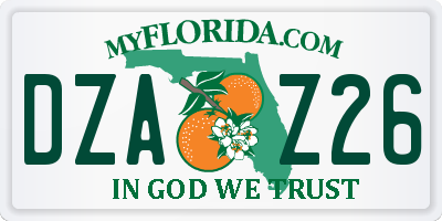 FL license plate DZAZ26