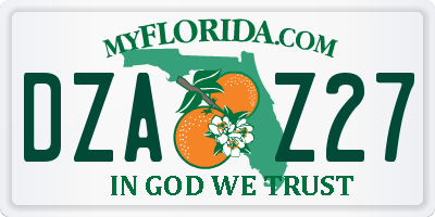 FL license plate DZAZ27
