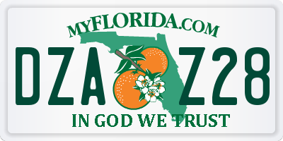 FL license plate DZAZ28