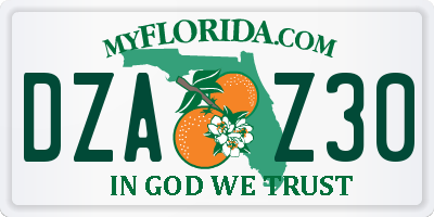 FL license plate DZAZ30