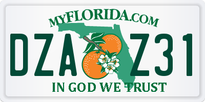 FL license plate DZAZ31