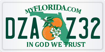 FL license plate DZAZ32