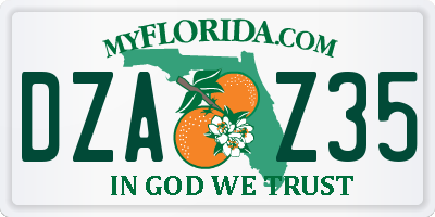 FL license plate DZAZ35