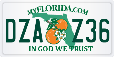 FL license plate DZAZ36
