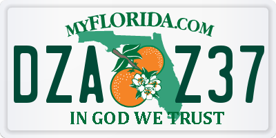 FL license plate DZAZ37