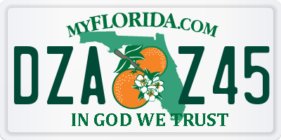 FL license plate DZAZ45