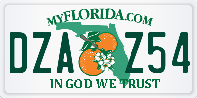 FL license plate DZAZ54