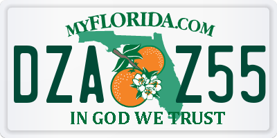 FL license plate DZAZ55