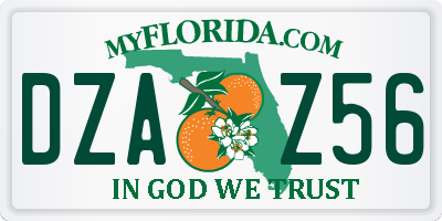 FL license plate DZAZ56