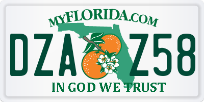 FL license plate DZAZ58