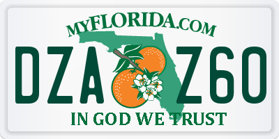FL license plate DZAZ60