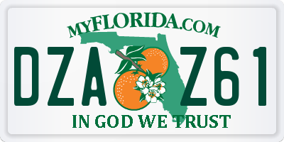 FL license plate DZAZ61