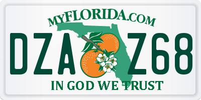 FL license plate DZAZ68
