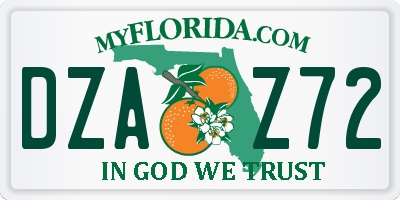 FL license plate DZAZ72