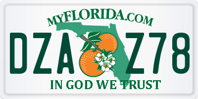 FL license plate DZAZ78