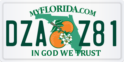 FL license plate DZAZ81