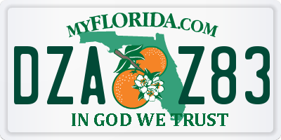 FL license plate DZAZ83