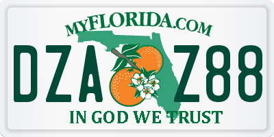 FL license plate DZAZ88