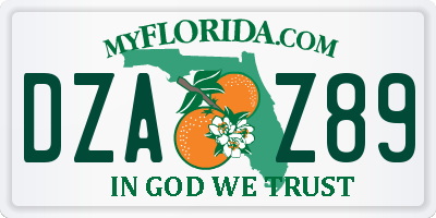 FL license plate DZAZ89